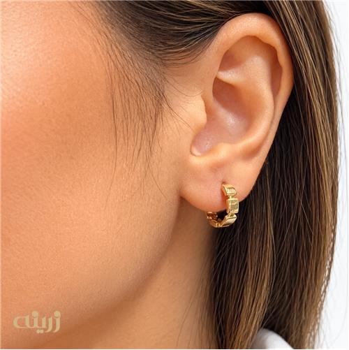 گوشواره طلا آجری با قفل کلیپسی کد E0181