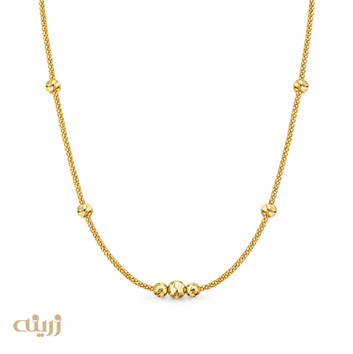 گردنبند بافتی با گوی تراش 