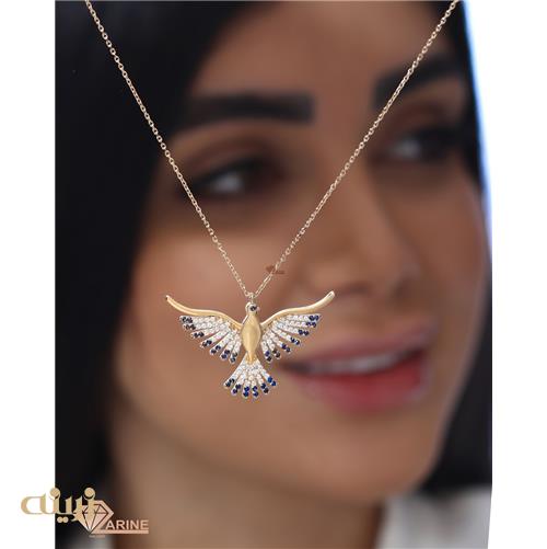 آویز طلا مرغ آمین طرح جواهر