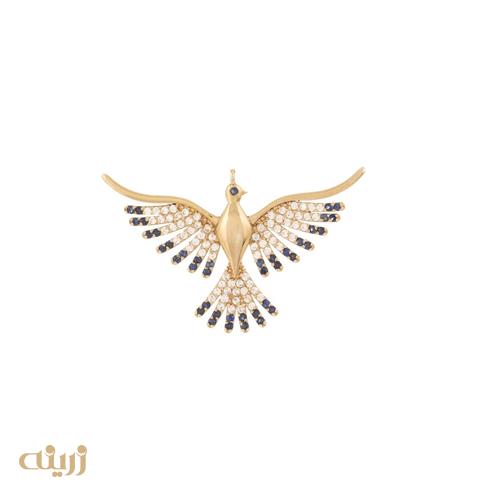 آویز طلا مرغ آمین طرح جواهر