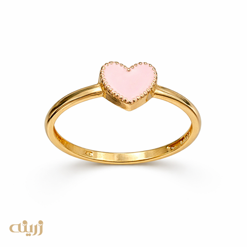 انگشتر طلا قلب مینا کاری 