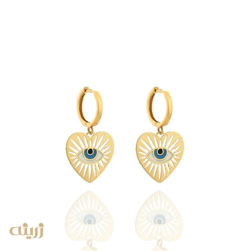 گوشواره طلا قلب طرح چشم نظر