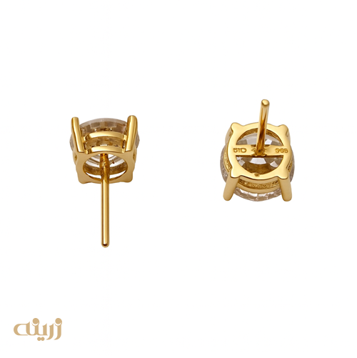 گوشواره طلا میخی تک نگین