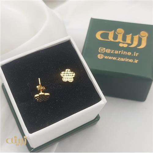 گوشواره میخی  طلا پنج پر تمام  تراش