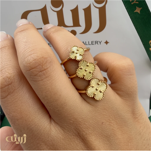 انگشتر طلا ونکلیف تراش تک گل