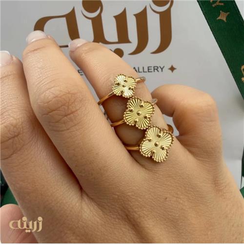 انگشتر طلا ونکلیف تراش تک گل