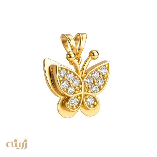 آویز طلا پروانه کادویی