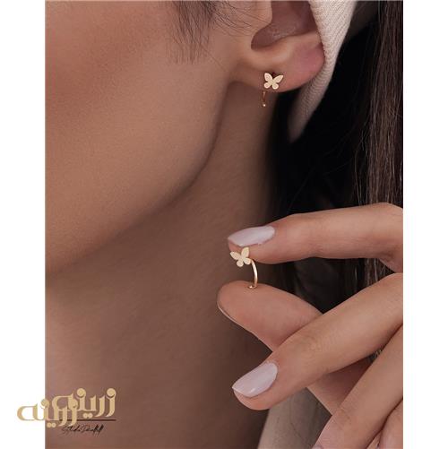 گوشواره طلا عصایی طرح دار