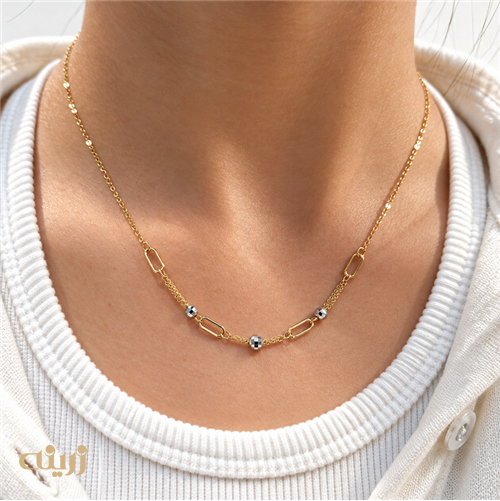 گردنبند طلا هرمس و گوی کد N0878