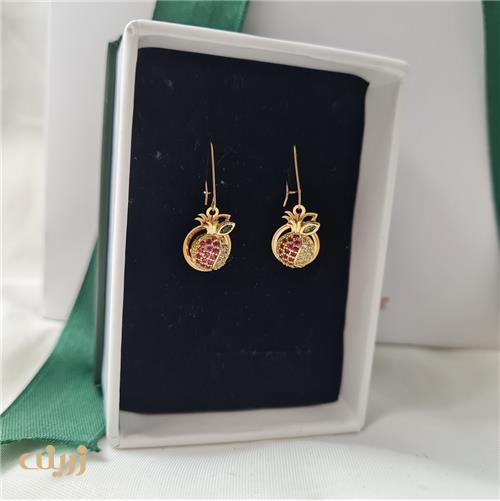 گوشواره انار برگ دار کادویی