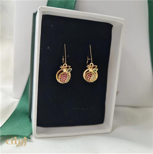 گوشواره انار برگ دار کادویی