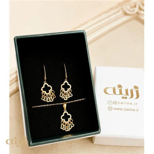 نیم ست طلا شرابه ای ظریف کد NS0161