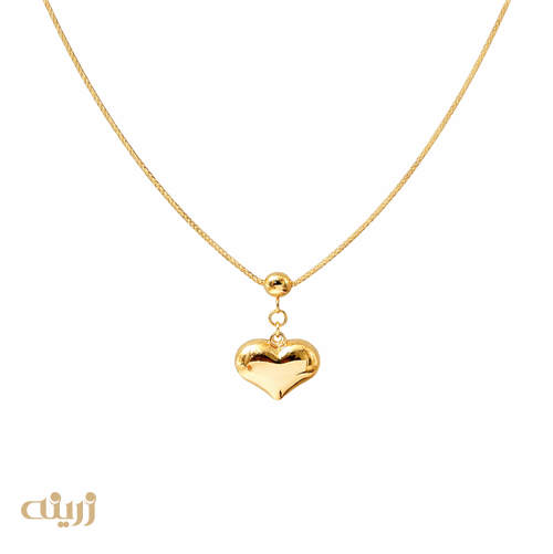 گردنبند طلا قلب تک گوی لوکس