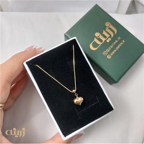 گردنبند طلا قلب تک گوی لوکس