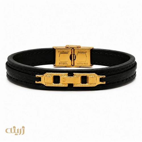 دستبند طلا چرم طرح زنجیری کد LB0059