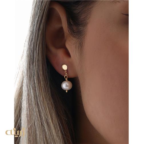 گوشواره طلا مرارید آویزی میخی