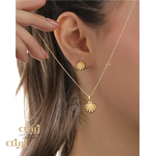 آویز طلا صدف یه کفه