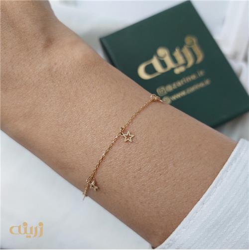 دستبند ستاره تو خالی شرابه ای 
