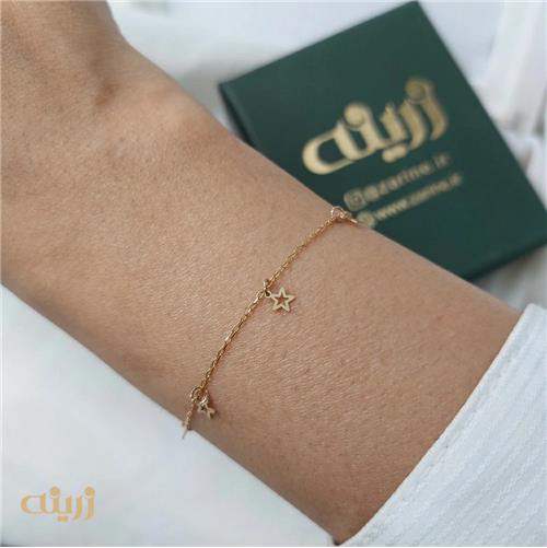 دستبند ستاره تو خالی شرابه ای 