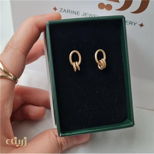 گوشواره طلا میخی رولو کبریتی