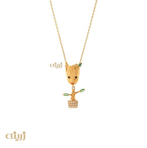گردنبند طلا گروت با زنجیر متصل 