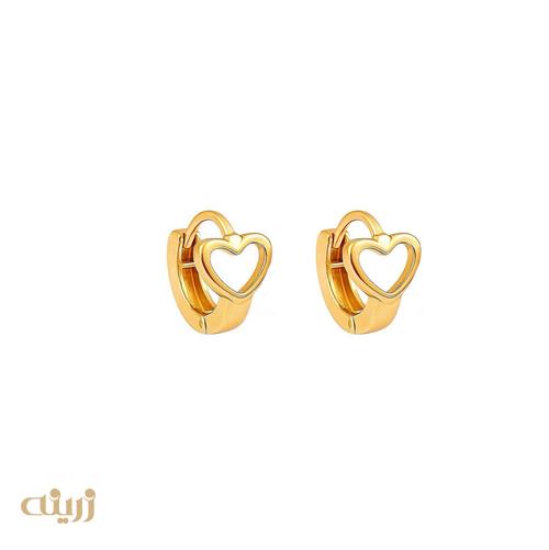 گوشواره طلا قلب حلقه ای