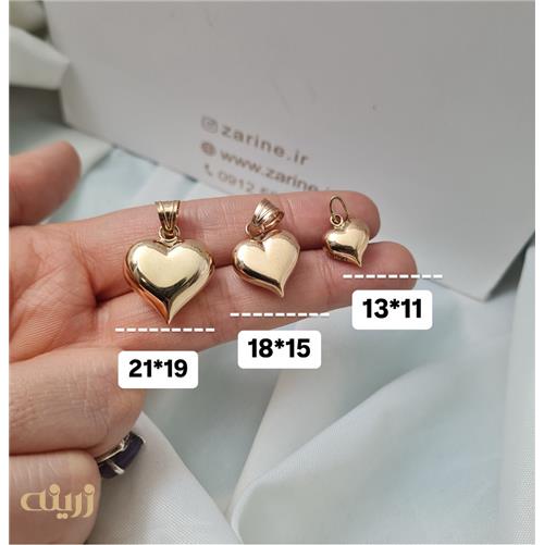 آویز طلا قلب دامله دو طرفه 