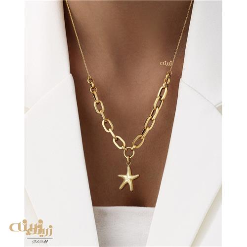 گردنبند طلا فشن استایل هرمس و ستاره دریایی 