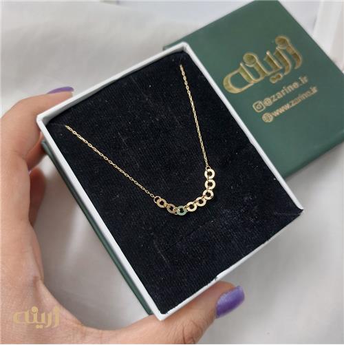 گردنبند دایره توخالی متصل پولکی 