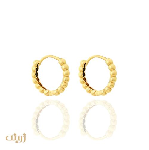 گوشواره طلا حلقه ای توپی کد E0113
