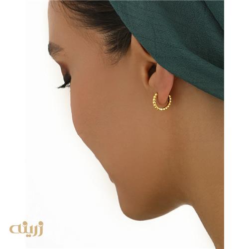 گوشواره طلا حلقه ای توپی کد E0113