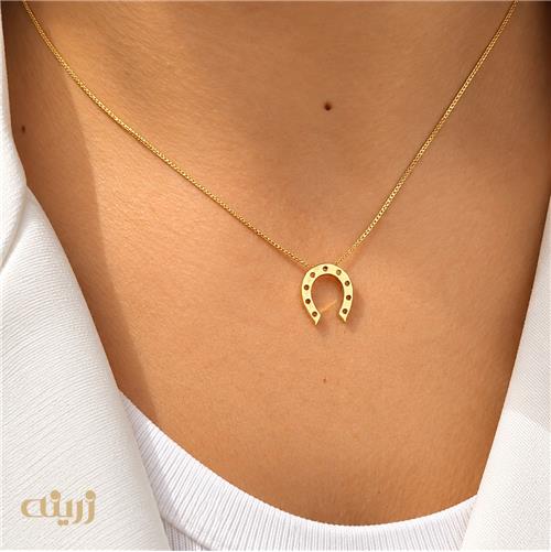 گردنبند طرح  نعل اسب با زنجیر میرو لوکس کد N0159