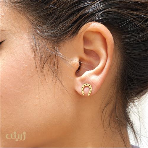 گوشواره طلا طرح نعل سبک کد E0337