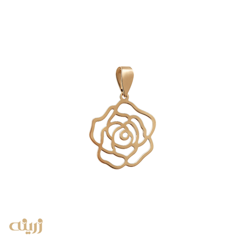 آویز طلا گل رز لیزری سبک