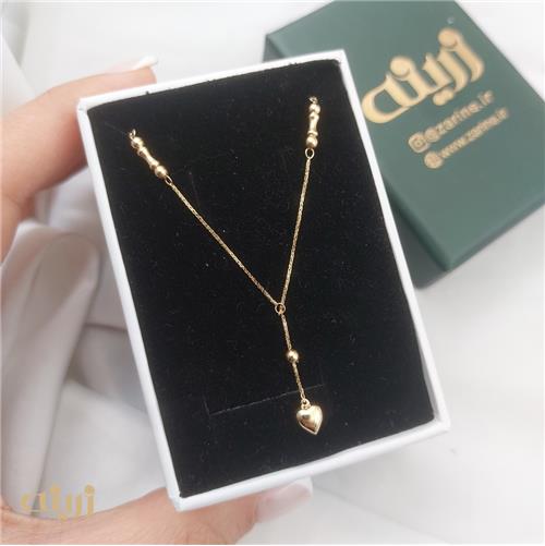 گردنبند طلا کرواتی قلب مهره استخونی