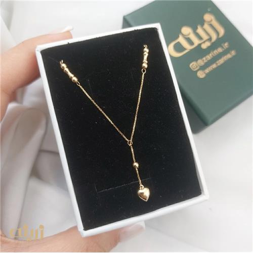 گردنبند طلا کرواتی قلب مهره استخونی
