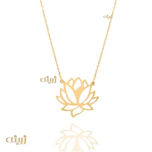 گردنبند طلا گل نیلوفر آبی لیزری