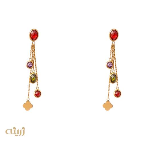 گوشواره طلا مارکو میخی آویزدار