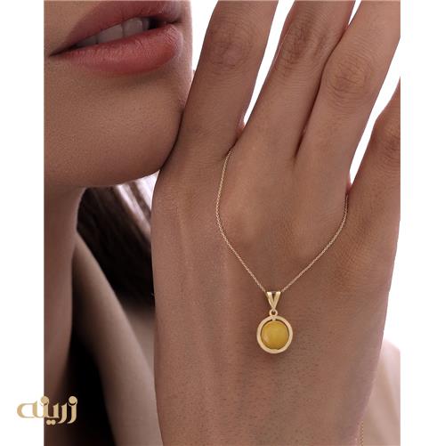 آویز طلا کادویی طرح جید زرد 
