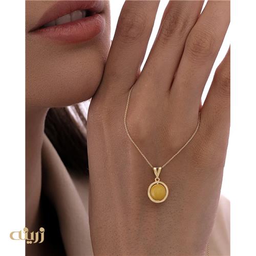 آویز طلا کادویی طرح جید زرد 