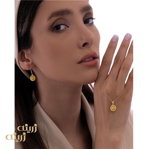 نیم ست طلا کادویی طرح جید زرد 