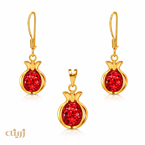 نیمست طلا طرح انار یلدایی