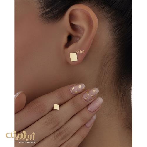 گوشواره طلا میخی طرح مربع 