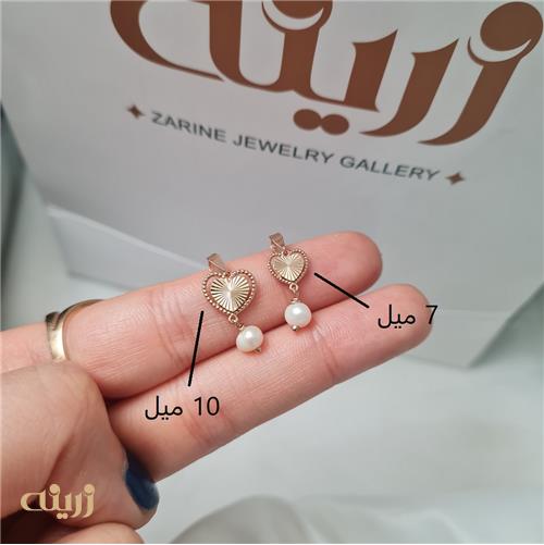 آویز طلا قلب تراش و مروارید 