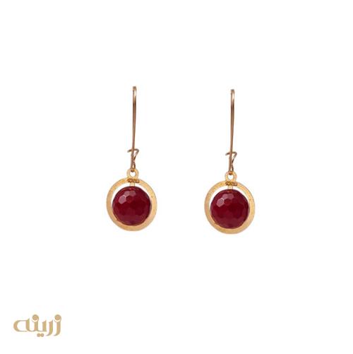 گوشواره طلا عصایی عقیق سرخ کادویی