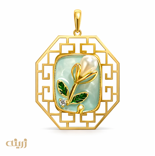 آویز طلا پینترستی رزین شده بزرگ