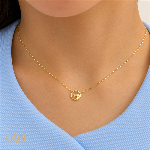 آویز طلا طرح  دریا مینیمال کد N0832