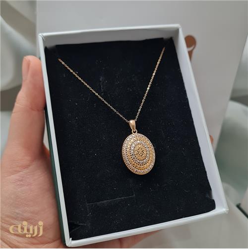 آویز طلا آوا طرح بیضی تراش