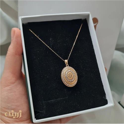 آویز طلا آوا طرح بیضی تراش