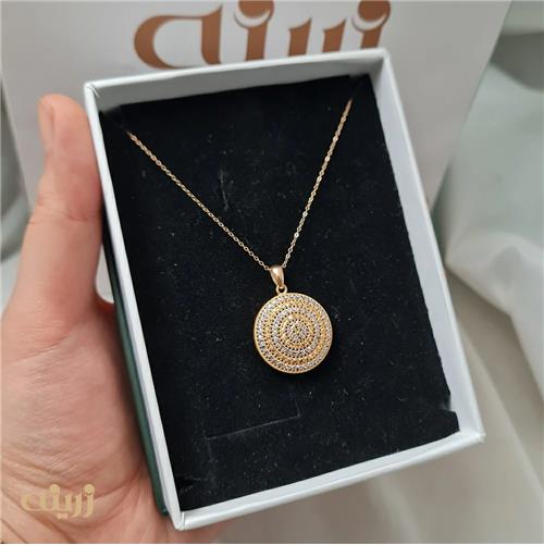 آویز طلا آوا طرح دایره تراش کد N0604